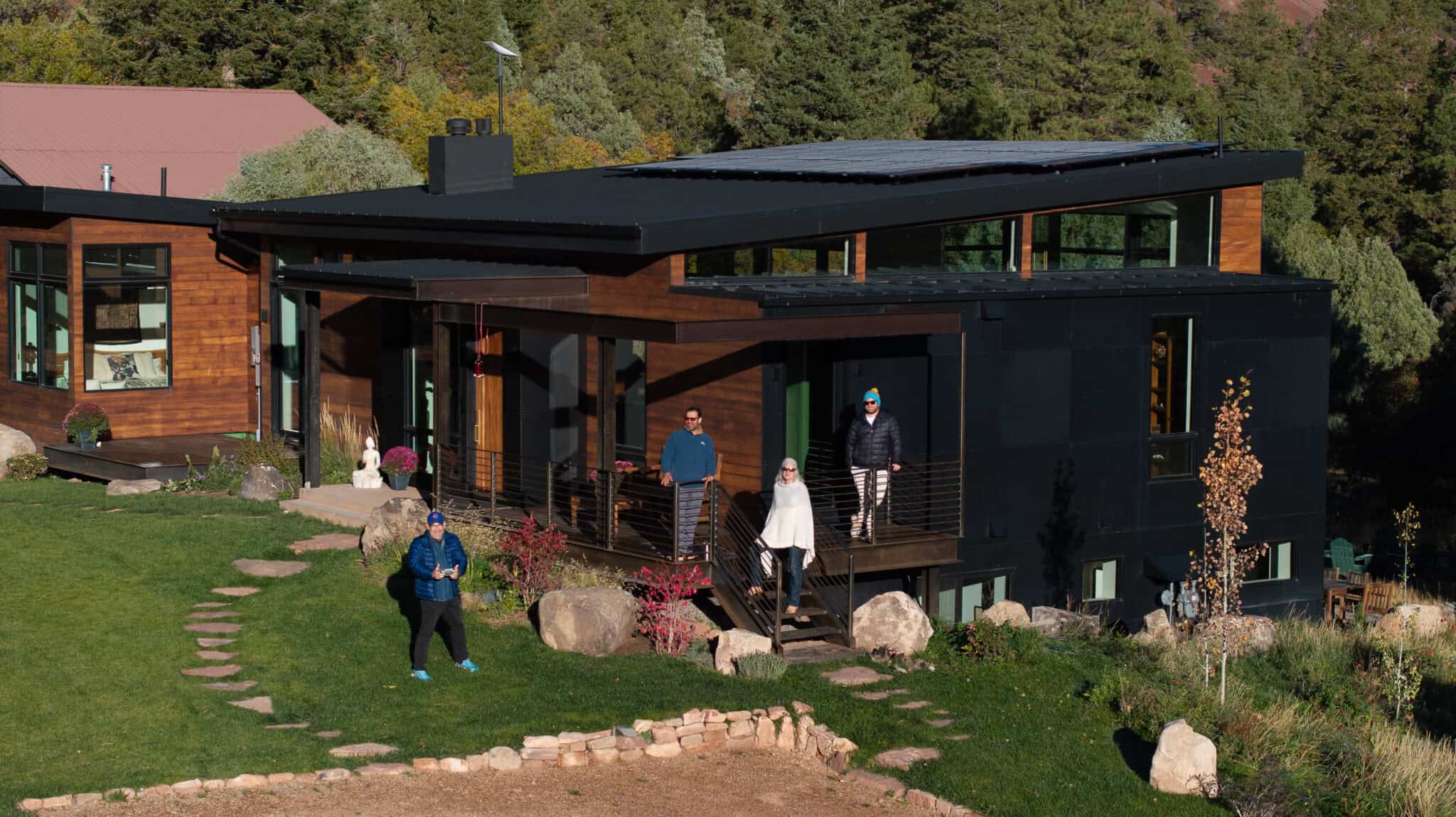 Matt Mansueto flying a drone while documenting a home in Telluride, Colorado